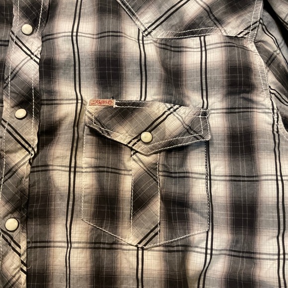 Rafter C Western Shirt Snap Front Mens Size XL Plaid Long Sleeve - Picture 4 of 9